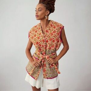ANTHROPOLOGIE MOCHI Quilted Tie Vest One Size New With Tags